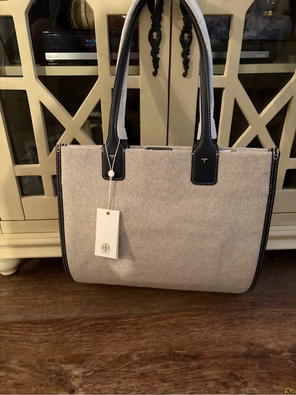 Tory Burch Ella North South canvas tote